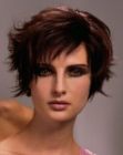 Long pixie cut with razor-cut layering and feathering