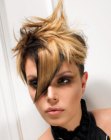 Daring short haircut with different hair lengths