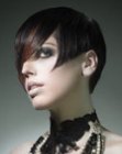 Short haircut with hair that falls over one eye