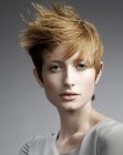 Short hairstyle with a windswept appeal