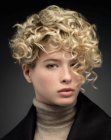 Short haircut for curly blonde hair