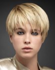Short hairstyle with one side cut above the ears