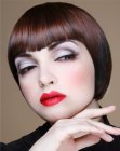 Short retro bob with elements of the 1920s and 1930s