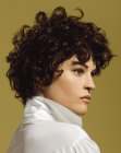 Haircut with layers for short curly hair