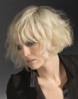 Ruffled free-flowing bob for thinned out hair
