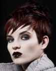Edgy pixie cut with layers and point-cut ends