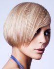 Smooth razor-cut bob with undercutting and textured ends