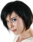 Trendy short bob with layers and jagged edges
