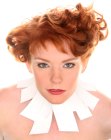 Short red hair with spiral curls