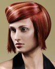 Textured bob with extra length on the sides of the head