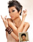 Choppy pixie cut with volume for Asian hair