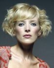 Short bob with box layering and a wavy pattern