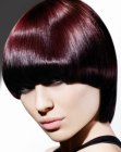 Glossy short hair with a rich and vibrant color