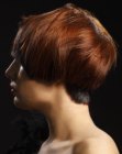 Short bob with asymmetrical bangs and undercut sides