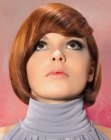 Sleek and shiny bob haircut with s-shape bangs