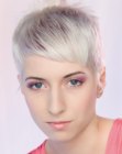 Versatile short haircut with buzzed sides for women