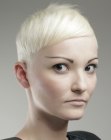 Short haircut with a strong sculpted shape