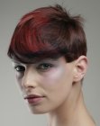 Short hairstyle with a clipper cut nape section