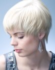 Short cropped cut for platinum blonde hair