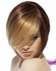 Chin length bob with undercutting and an oval shape