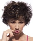 Airy short hairstyle with layers and bangs