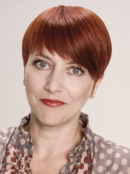 Short red hair for older women