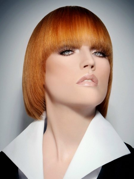 Soft, round bob with transparent bangs