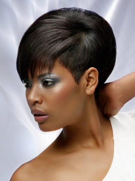 Short haircut with clipper cut sections for black hair