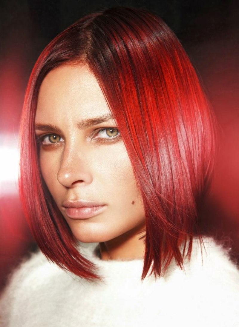 Short hair fashion and hair colors for this year | Red bob and braided