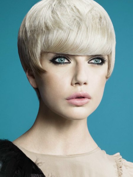 Ultra short bob cut for blonde hair