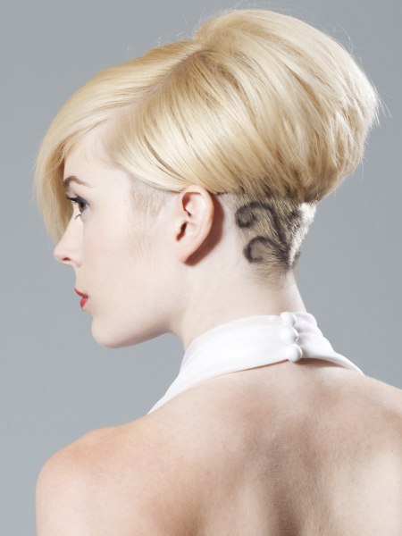 Undercut hair with a hair tattoo