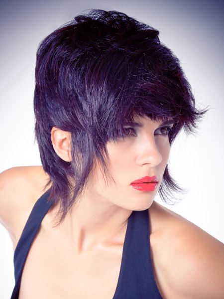 Short cut with texture for purple hair