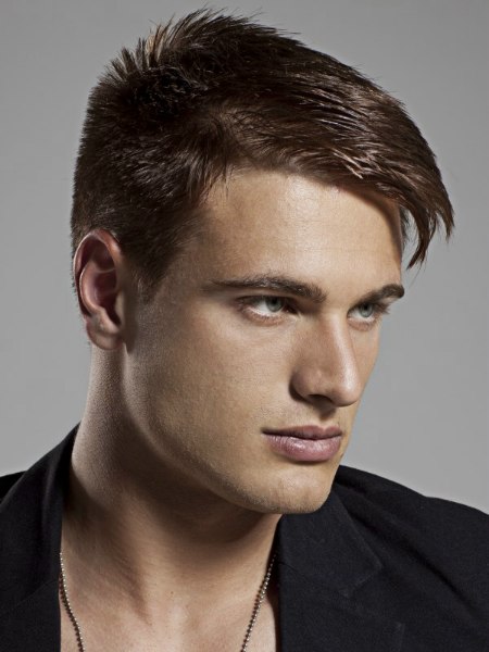 Modern male haircut with buzz cut sides