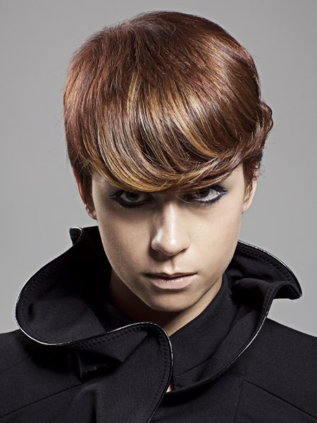 Short hair with flipping bangs