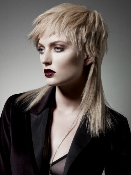 Long punk haircut with a short top section