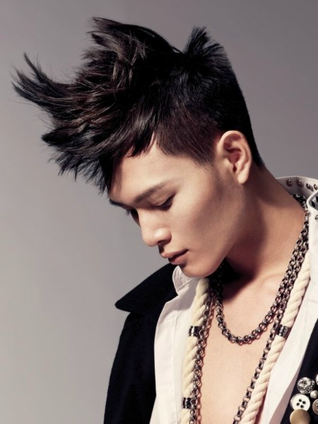 Mens hair with clipped sides and spikes