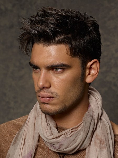 Male wet look hair style