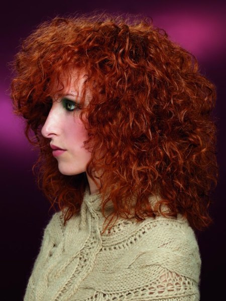 Perm for long red hair