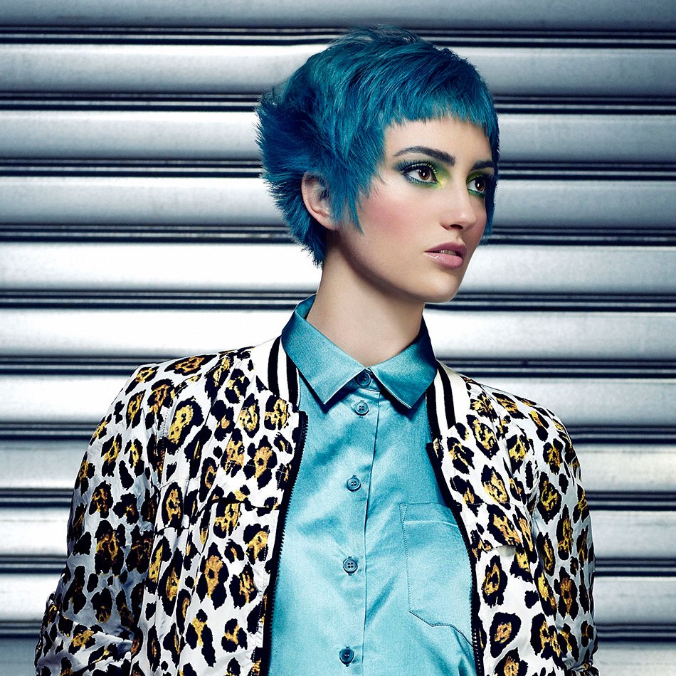 Beauty Girl Short Haircut Blue Hair Stock Photo 1139162855 | Shutterstock