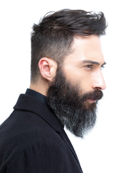 Men's look with a long beard