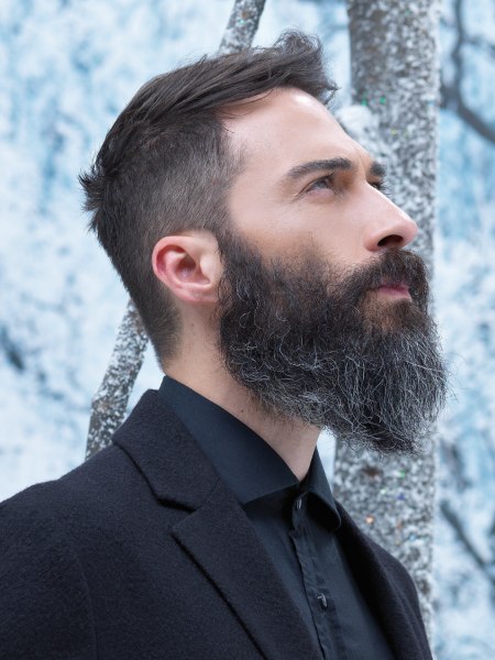 Natural and long full beard