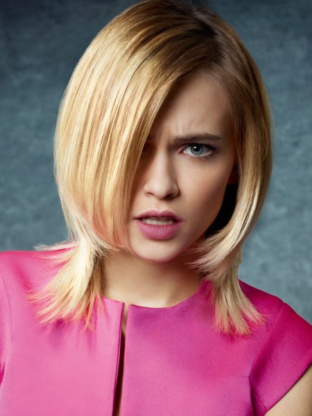Blonde bob with feathered ends