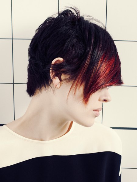 Short hairstyle with 3D hair coloring