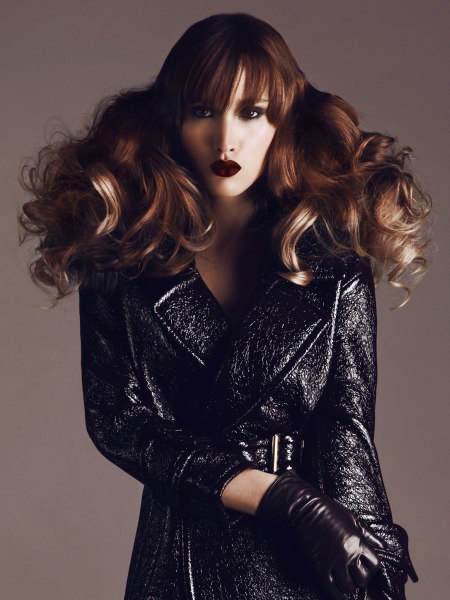 Long hair with voluminous curls
