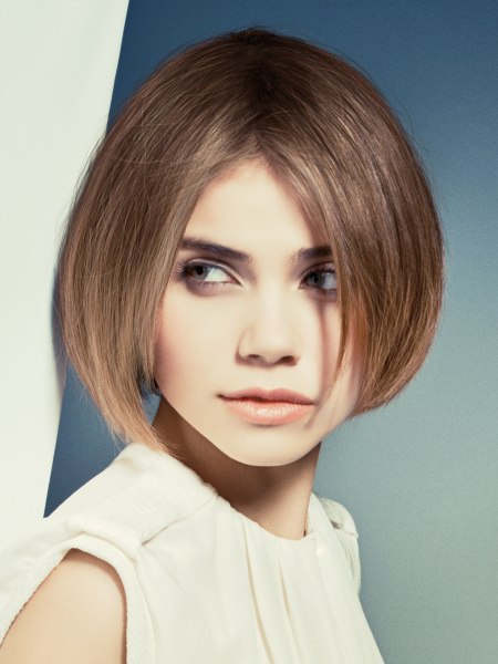 Light chin length bob cut with bouncy volume