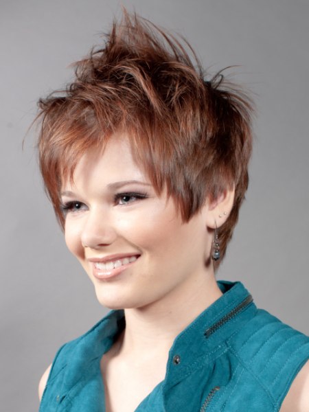 Pixie cut created with a hair slicing technique