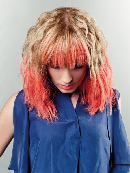 Dip-dye hair coloring
