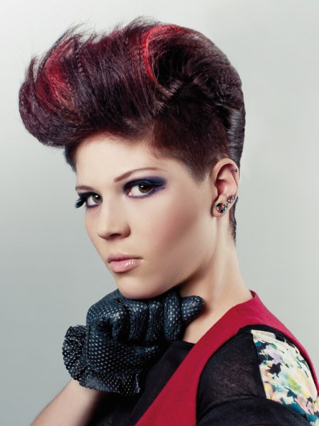 Rockabilly updo with slicked-back sides