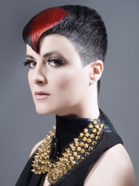 Very short razor-clipped hair for women