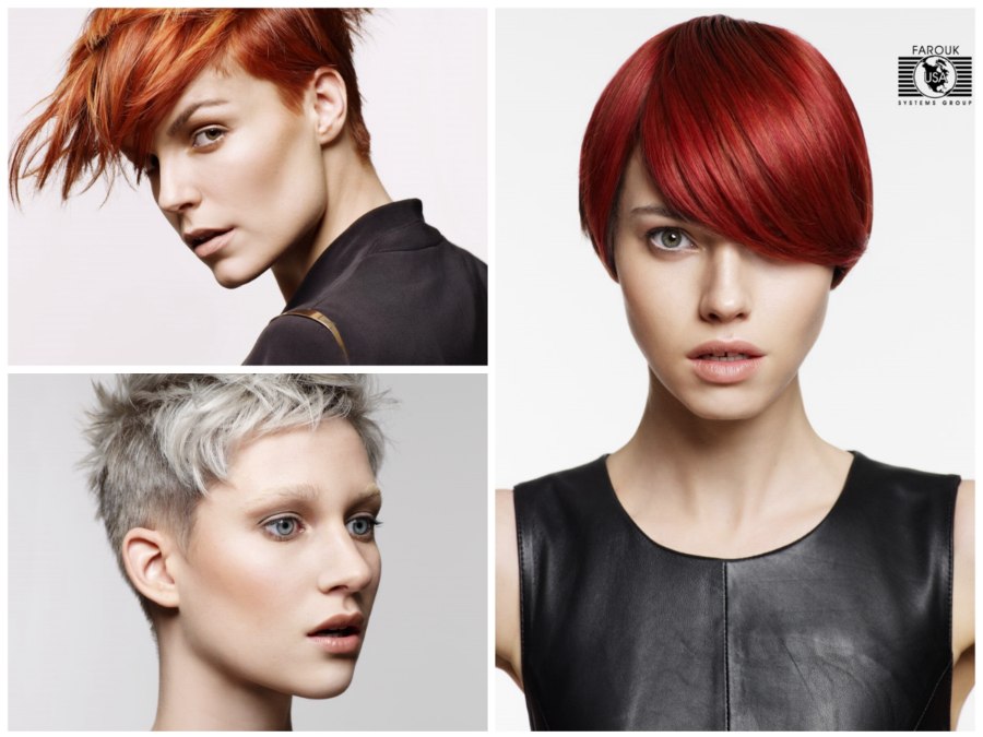 Modern short haircuts with colors of metals and gems